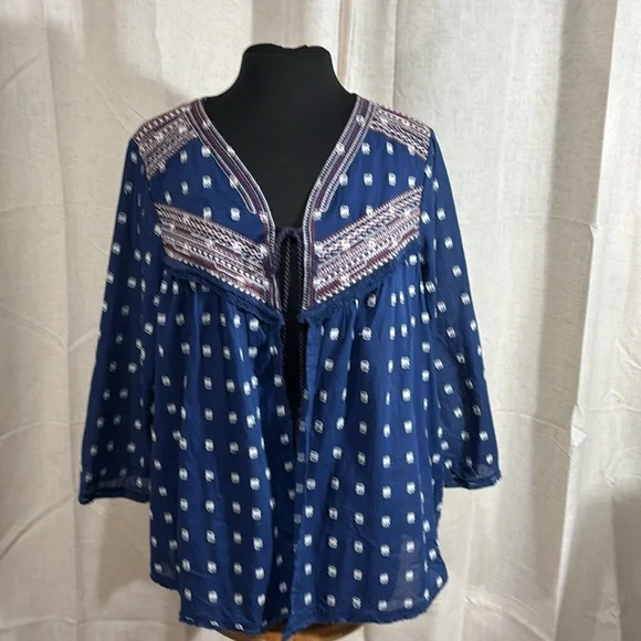 Knox Rose Embroidered Bohemian Kimono - Picture 2 of 8